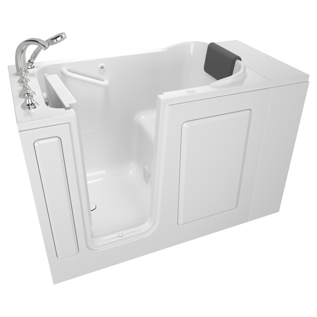 Gelcoat Premium Series 28 x 48-Inch Walk-in Tub With Air Spa System - Left-Hand Drain With Faucet